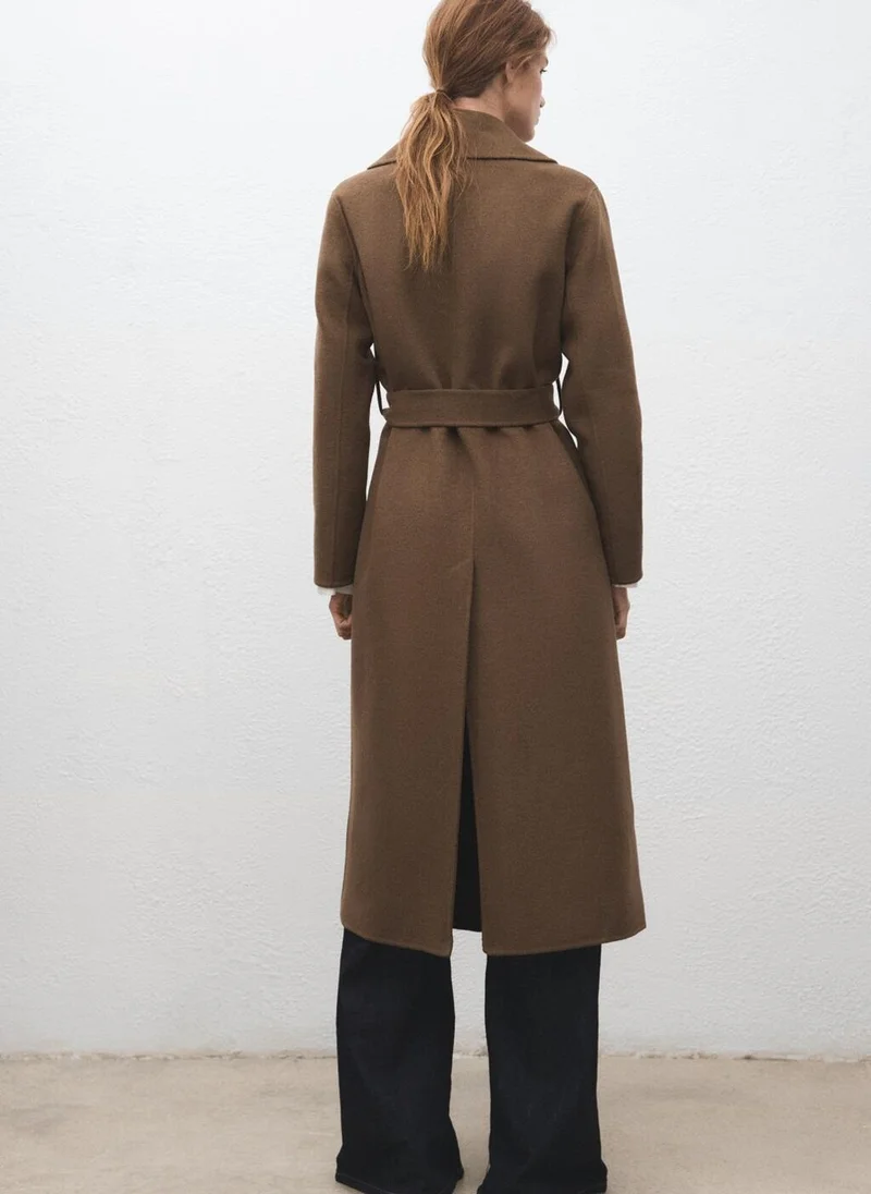 MANGO Handmade wool coat with belt